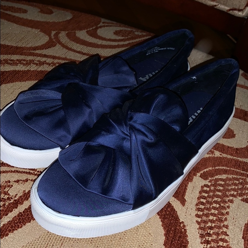 Navy slip on sneakers